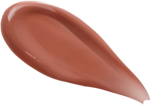 Ein tropfenförmiger Klecks in rosa-braun, wahrscheinlich Make-up-Grundierung oder Creme, glatt und glänzend.