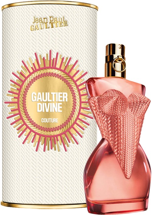 Een parfumfles in de vorm van een ijsje, met roze vloeistof en een bijpassende roze ijsconehuis, voor een decoratieve doos.