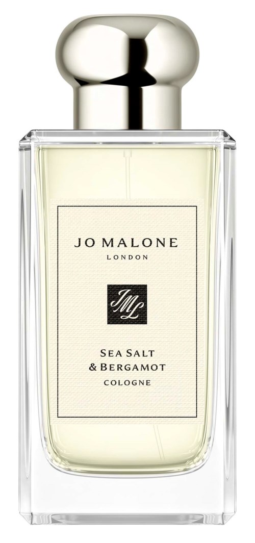 Jo Malone Sea Salt og Bergamot Cologne i en klar glassflaske med sølvhette.