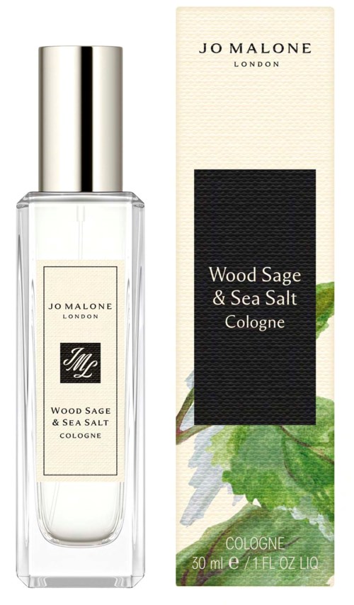 En klar parfyllare med silverlockett och en box med doften av träsalvia och havssalt av Jo Malone.