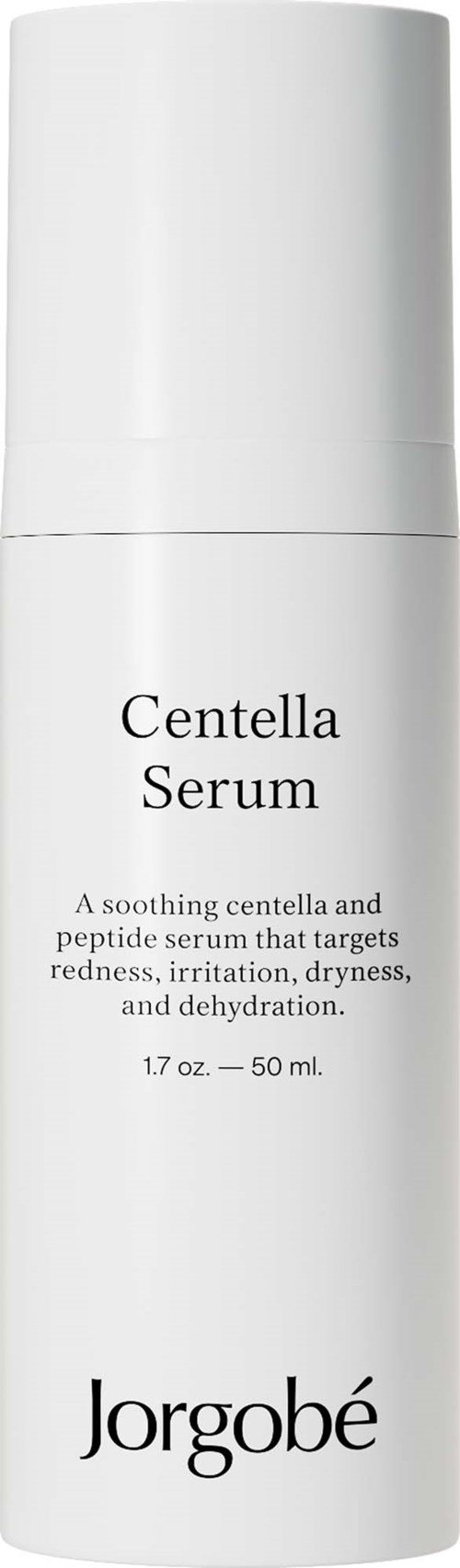 Een witte fles Jorgobé Centella Serum voor huidroodheid en irritatie.