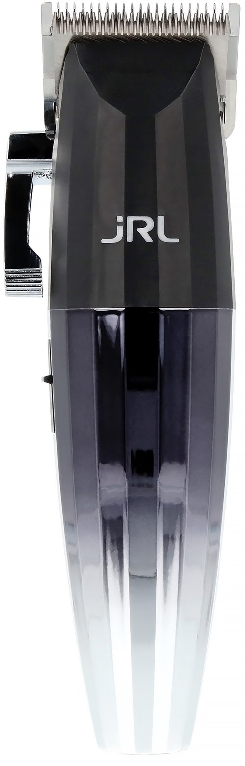 A black and silver electric hair clipper with the brand name JRL on it.