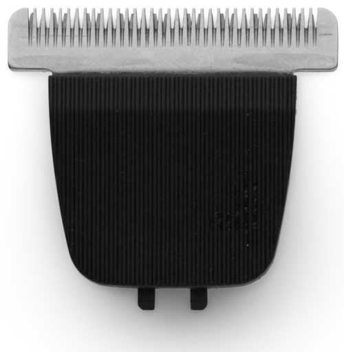 A black and silver electric hair clipper with a comb attachment on top.