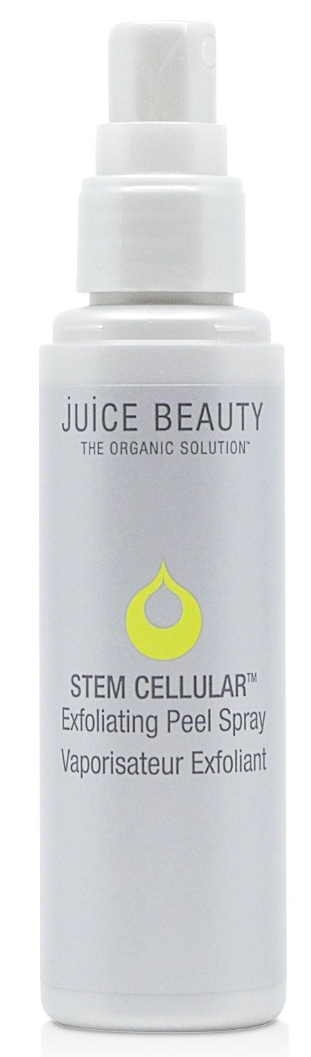 En vit sprayflaska märkt 'Stem Cellular Exfoliating Peel Spray' från Juice Beauty.
