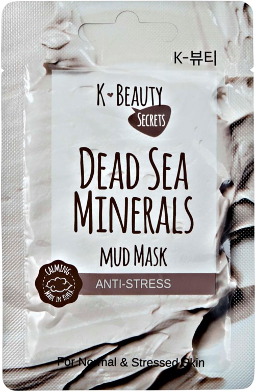Verpakkingsontwerp voor Dead Sea Minerals moddermasker met anti-stress voor normale en gestreste huid.