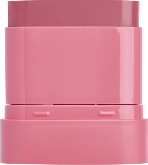 A pink, rectangular electrical appliance with a smooth, glossy surface, and small ridges near the bottom.