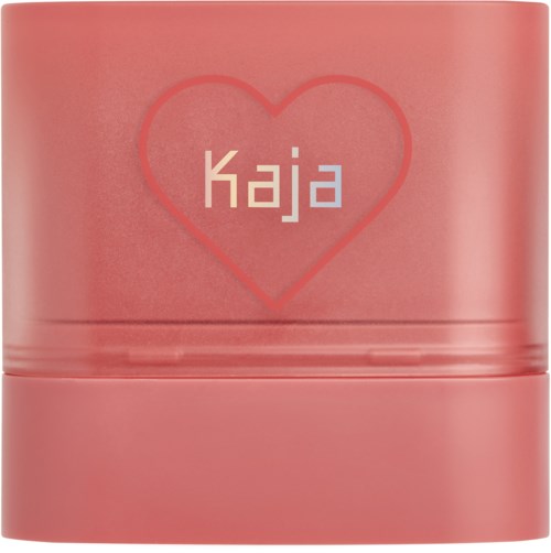 Een roze container met een hart en het woord "Kaja" erin.