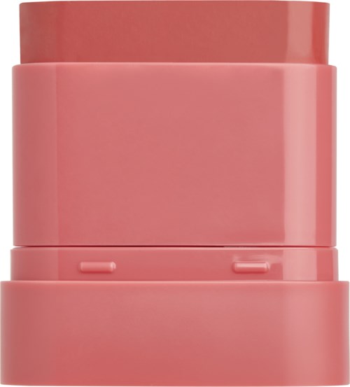 Gestapelde roze containers of potjes, glad oppervlak, afgeronde randen, waarschijnlijk cosmetica of opbergartikelen.
