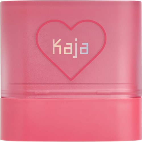 Roze container met een hartlijn en de naam 'Kaja' erin.