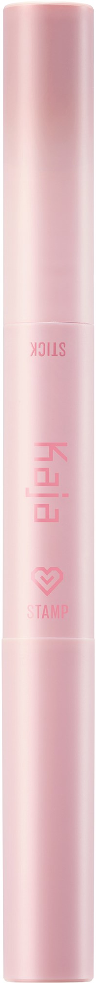 A pink pen with the words 'kiss' and a heart symbol, standing upright.