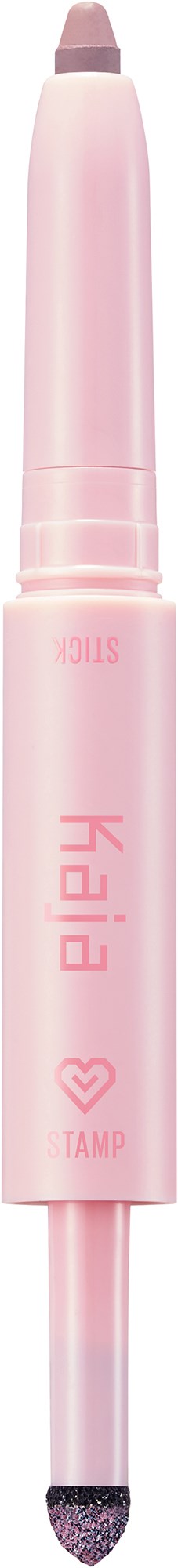 Een roze markeerstift met ronde dop en vaste inktpunt. De markeerstift heeft tekst en een hartsymbool.