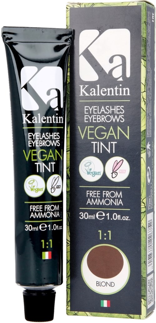 Vegan eyebrow tint, black tube and box, free from ammonia, suitable for blond eyebrows, 30ml.