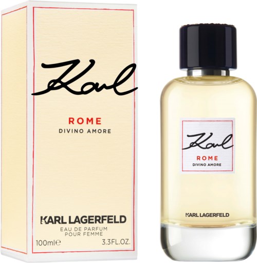 Een parfumfles en doos met Karl Lagerfeld, Roman geur, voor vrouwen, 100 ml.