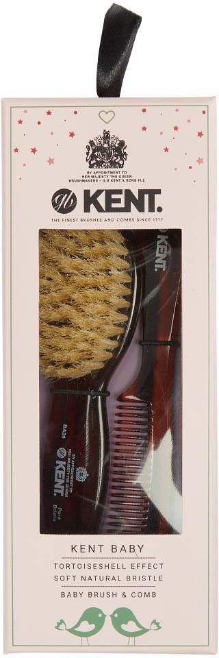 Kent Brushes Soft Natural Bristle Baby Brush and Comb Set