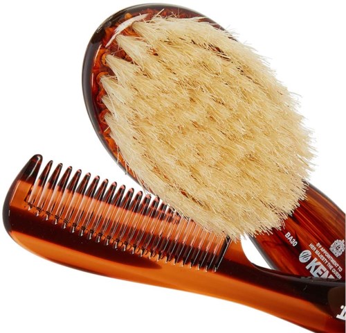 Kent Brushes Soft Natural Bristle Baby Brush and Comb Set