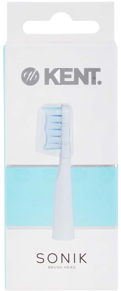 A replacement brush head for a Sonic electric toothbrush in fitting packaging. The brand is Kent, named Sonik.