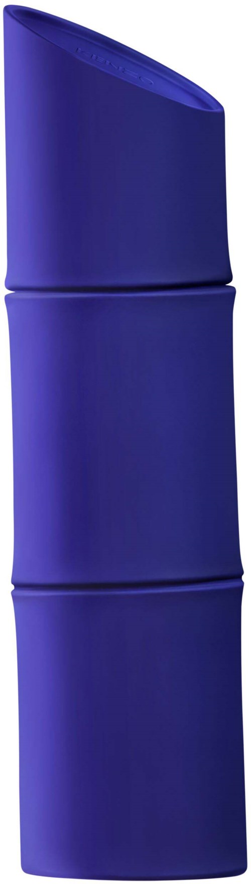 A blue deodorant spray can with a curved cap, shown in a vertical position.