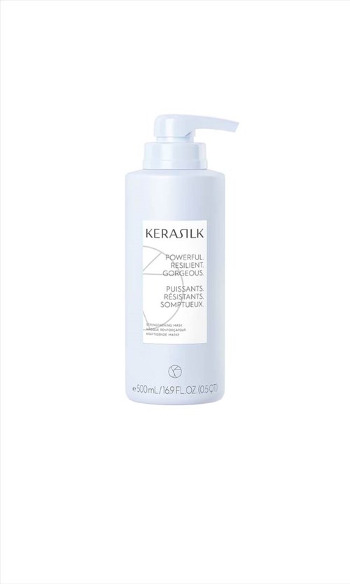 A white bottle with a pump, labeled 'KERASTASE' and 'POWERFUL RELIEF GEL,' for hair care.