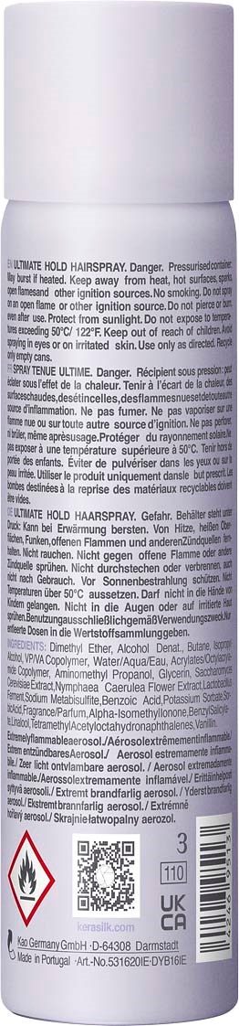 Eine lange weiße Dose mit vielen kleinen schwarzen Texten und einem Gefahrensymbol unten.