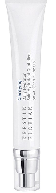 En vit tub av KERSTIN FLORITAN Clarifying Daily Hyaluronic Acide, med en silverlock.