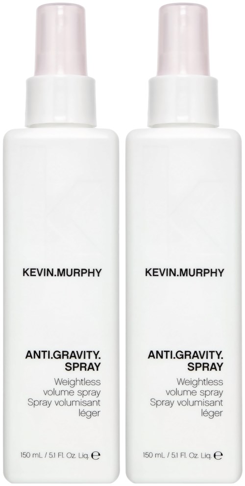 Zwei weiße Flaschen Kevin Murphy Anti.Gravity Spray, 150 ml, mit Sprühköpfen, für mehr Haarvolumen.