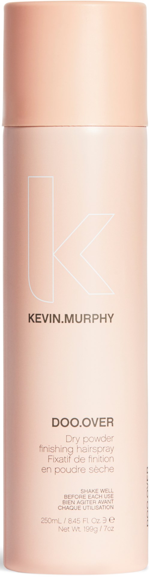 A tall, pink cylindrical container with a simple design, labeled with the brand Kevin Murphy and product details.