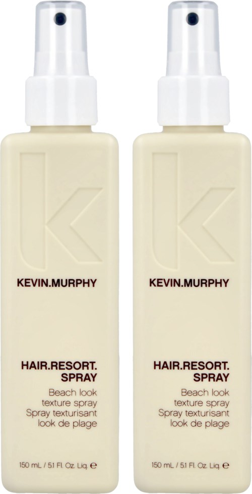 Two bottles of Kevin Murphy Hair Resort Spray, a beach-style texture spray, each 150 ml or 5.1 fl oz.