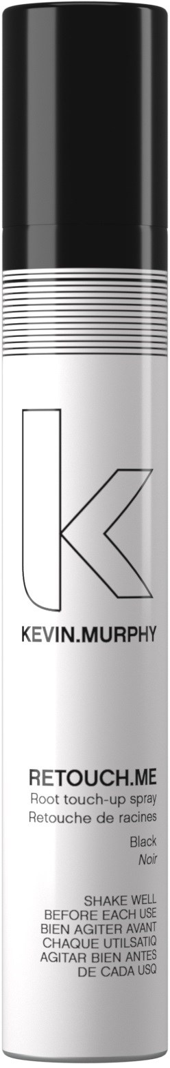 En vit och svart flaska märkt KEVIN.MURPHY RETOUCH.ME med en stor 'K'-logga, för rotfärgning. 