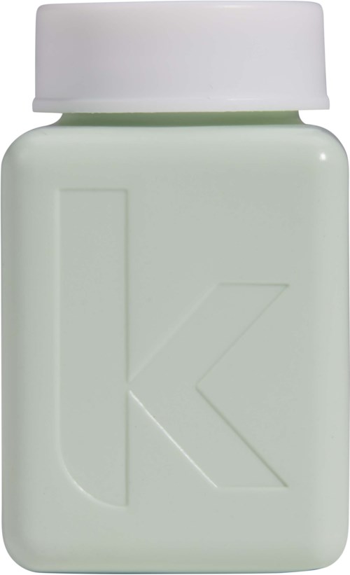 A light green rectangular bottle with a white lid. The bottle has a large embossed letter 'K' on it.