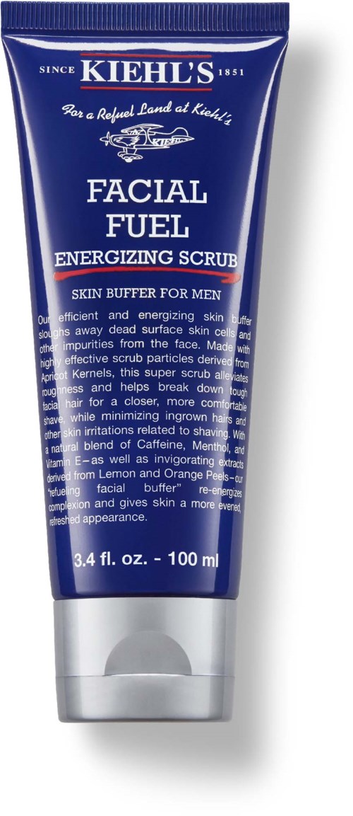 Blaue Tube mit Kiehl's Facial Fuel Energizing Scrub, 100 ml, für Männerhaut- und Gesichtspflege.