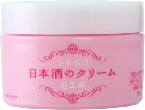 Rosa Dose mit japanischem Text und dekorativen Blumen, wahrscheinlich Haut- oder Kosmetikcreme.