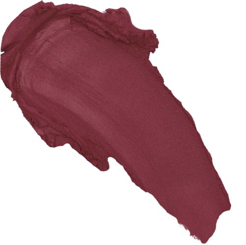 A smear of dark pinkish-red lipstick in a rough tear shape.