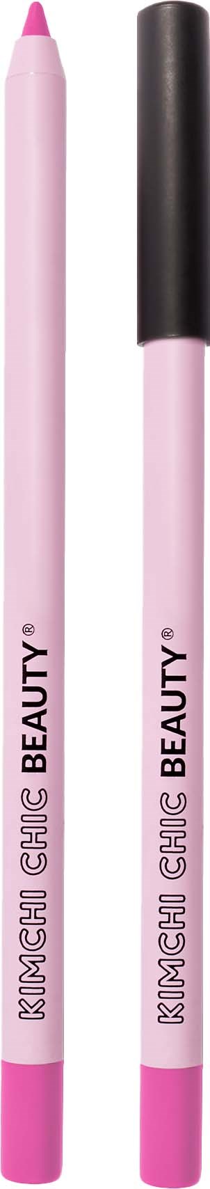 Zwei pinke Make-up-Stifte, einer mit Spitze und einer mit schwarzer Kappe. Beide haben 'KISSING GLOVE' und 'BEAUTY' geschrieben.