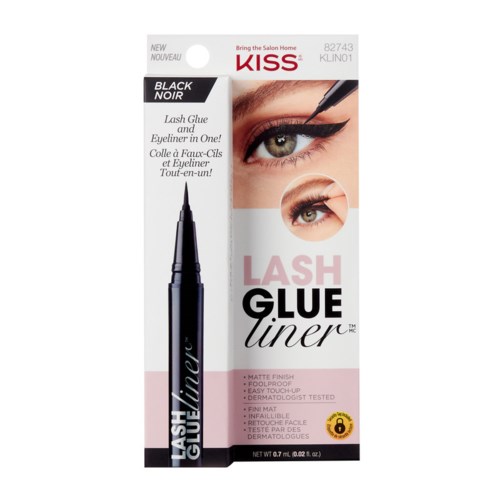 Box zeigt ein Auge mit Eyeliner, Produktname und schwarzen Eyelinerstift für Wimpern und Lidstrich.