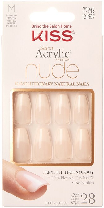 Kiss Salon Acrylic French Nude Revolutionary Natural Nails Medium Lelani