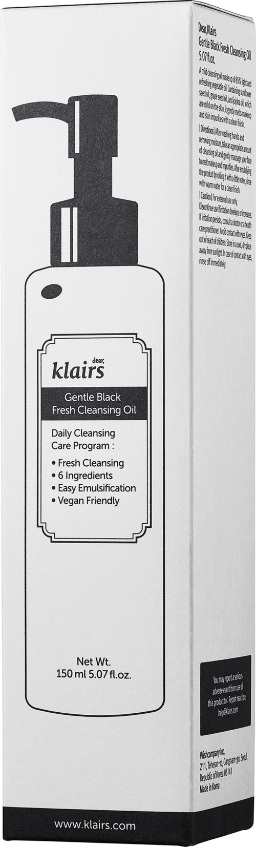 Klairs Gentle Black Gentle Black Fresh Cleansing Oil 150 ml