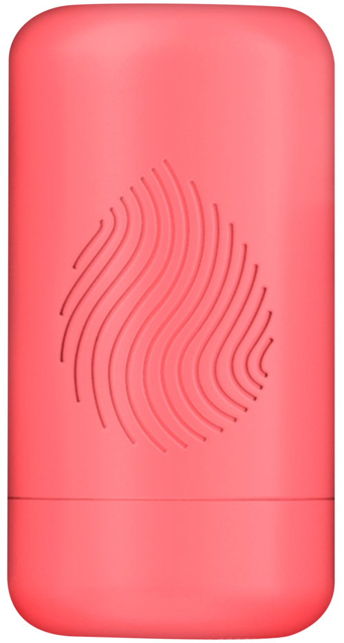 A pink device with a fingerprint pattern on it, likely a fingerprint scanner or biometric device.