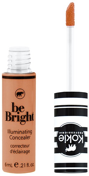 Beige Be Bright -sävytetty peitevoide ja valkoinen aplikaattorin tupe, jossa on beige vaahtopää.
