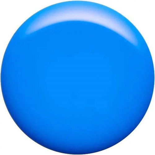 Eine große, glänzende blaue Kugel mit Lichtreflex oben.