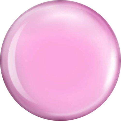 Ein glänzendes, rosa, runder Gegenstand mit glatter Oberfläche und Glanz.