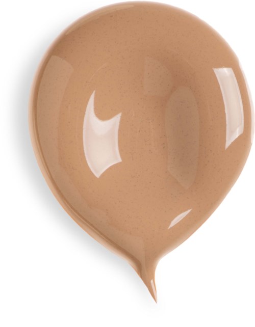 A brown, empty balloon-shaped container with a pointed tail, shiny surface reflecting light.