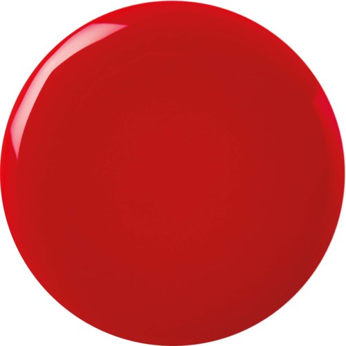 Ein großer roter Kreis mit einem glänzenden Lichtreflex an der oberen linken Kante.