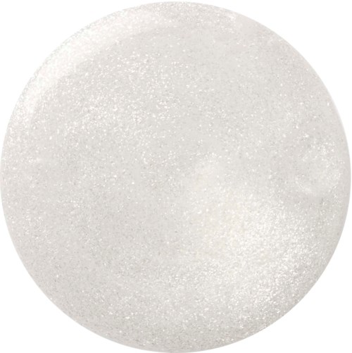 Ein runder, weißer, glitzernder Ball mit glänzender Oberfläche.
