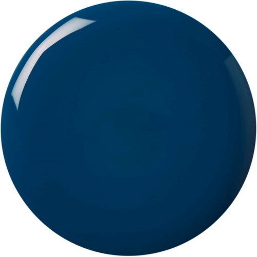 Ein dunkelblauer, glänzender runder Gegenstand, sieht aus wie ein Ball oder Knopf. Es hat eine weiße Reflexion oben links.