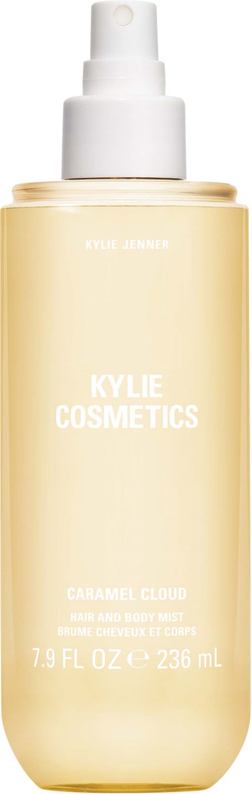 Kylie Cosmetics -pullo pumpulla, nimeltä Caramel Cloud, sisältää sumua ja on vaale beige.