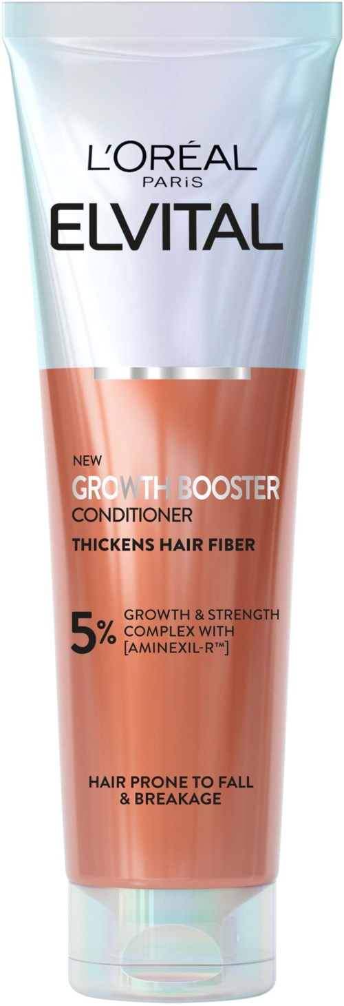 Een tube L'Oréal Elvital Growth Booster Conditioner voor dikker haar met 5% complex.