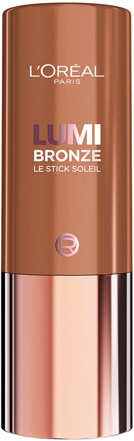A bronze-colored stick sun protection product from L'Oreal Paris named Lumi Bronze.