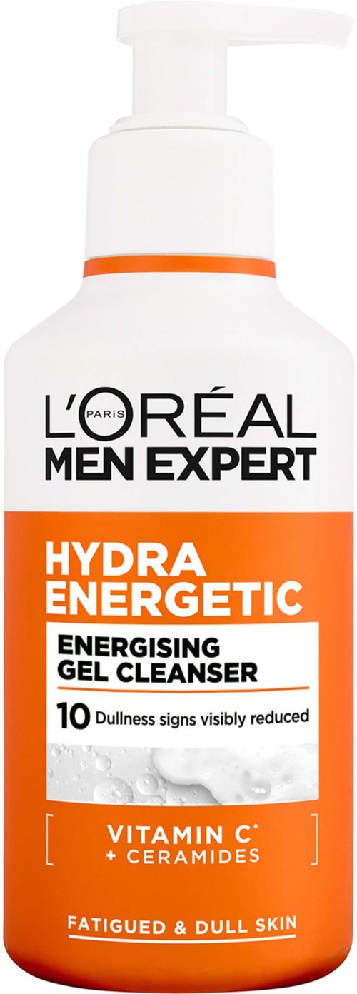 L'Oréal Men Expert Hydra Energetic Gelreiniger reduziert Trägheit und erfrischt müde, glanzlose Haut.