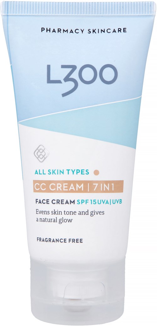 L300 Pharmacy Skincare CC-Cream, SPF 15, für alle Hauttypen, duftfrei, 7-in-1, natürlicher Glanz.