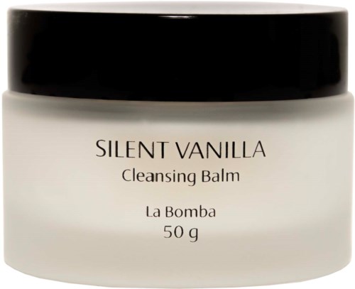 Rensende balm i boks med svart lokk, merket Silent Vanilla, La Bomba, 50 gram.